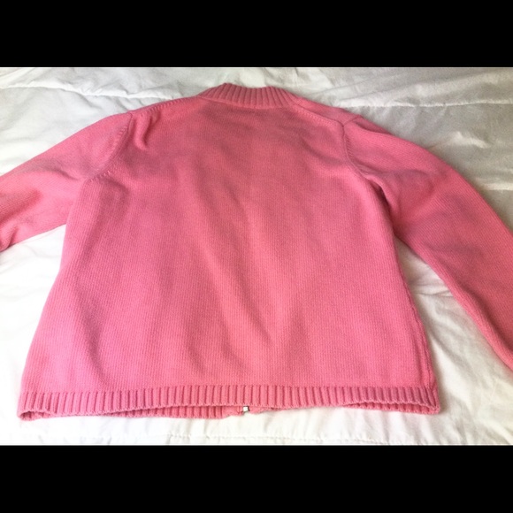L.L Bean pink zip cardigan women’s large - Picture 3 of 3
